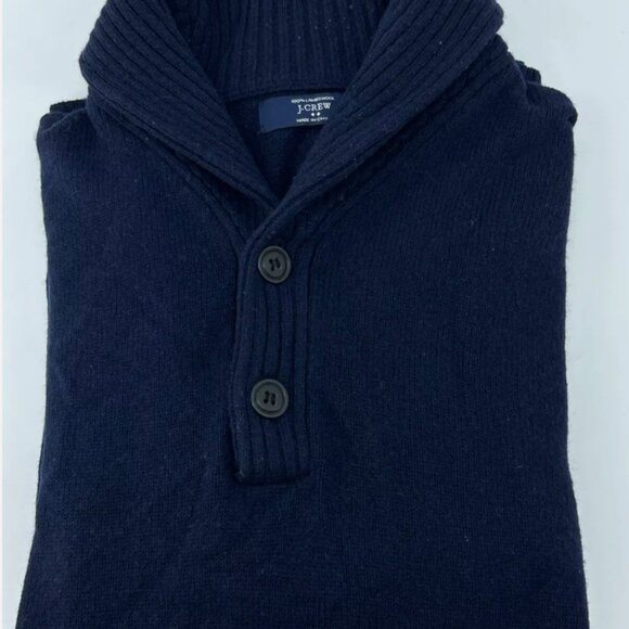 J. CREW Factory Men's Shawl Collar Pullover Sweater Wool - Xsmall - Picture 3 of 3